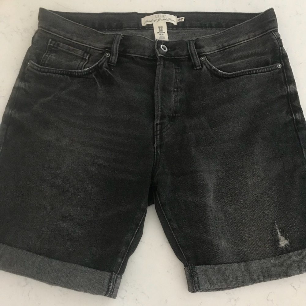 Black denim Bermuda shorts H&M